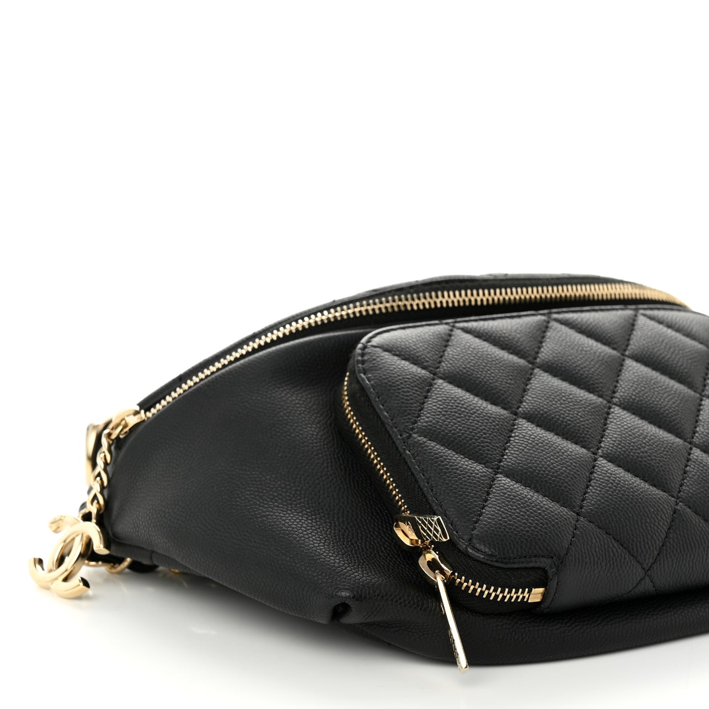 Caviar Quilted Business Affinity Waist Belt Bag Black