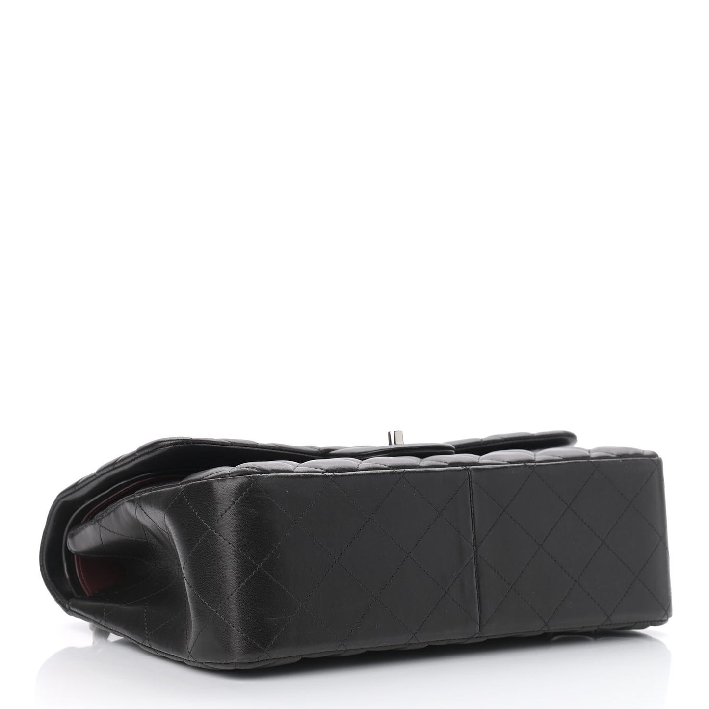 Lambskin Quilted Jumbo Double Flap Black