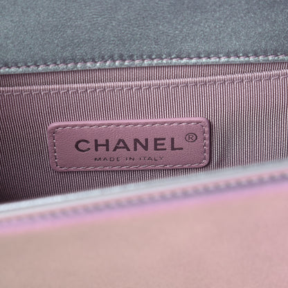 Chanel Iridescent Patent Calfskin PVC Quilted Small Boy Flap Light Purple 8 of 10