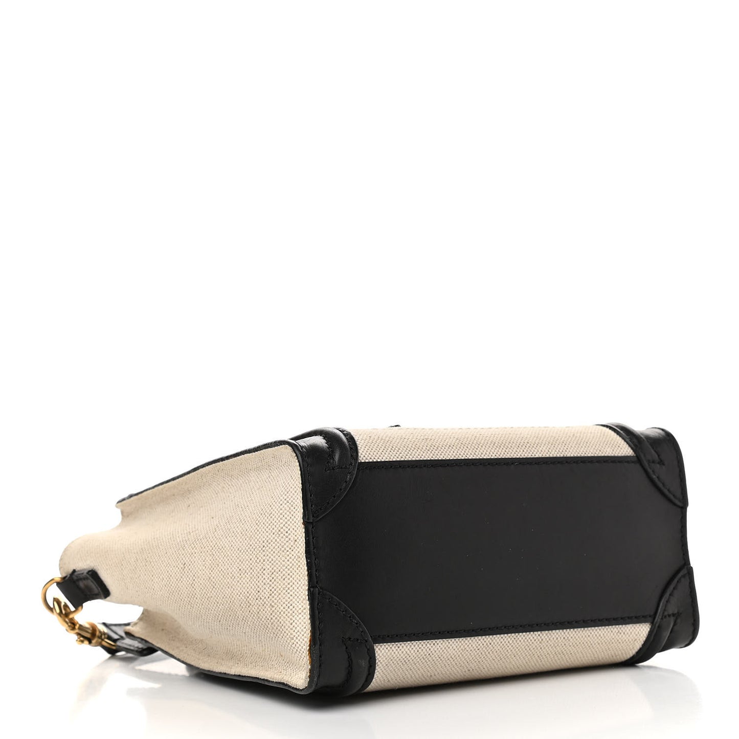 Natural Canvas Smooth Calfskin Nano Luggage Black