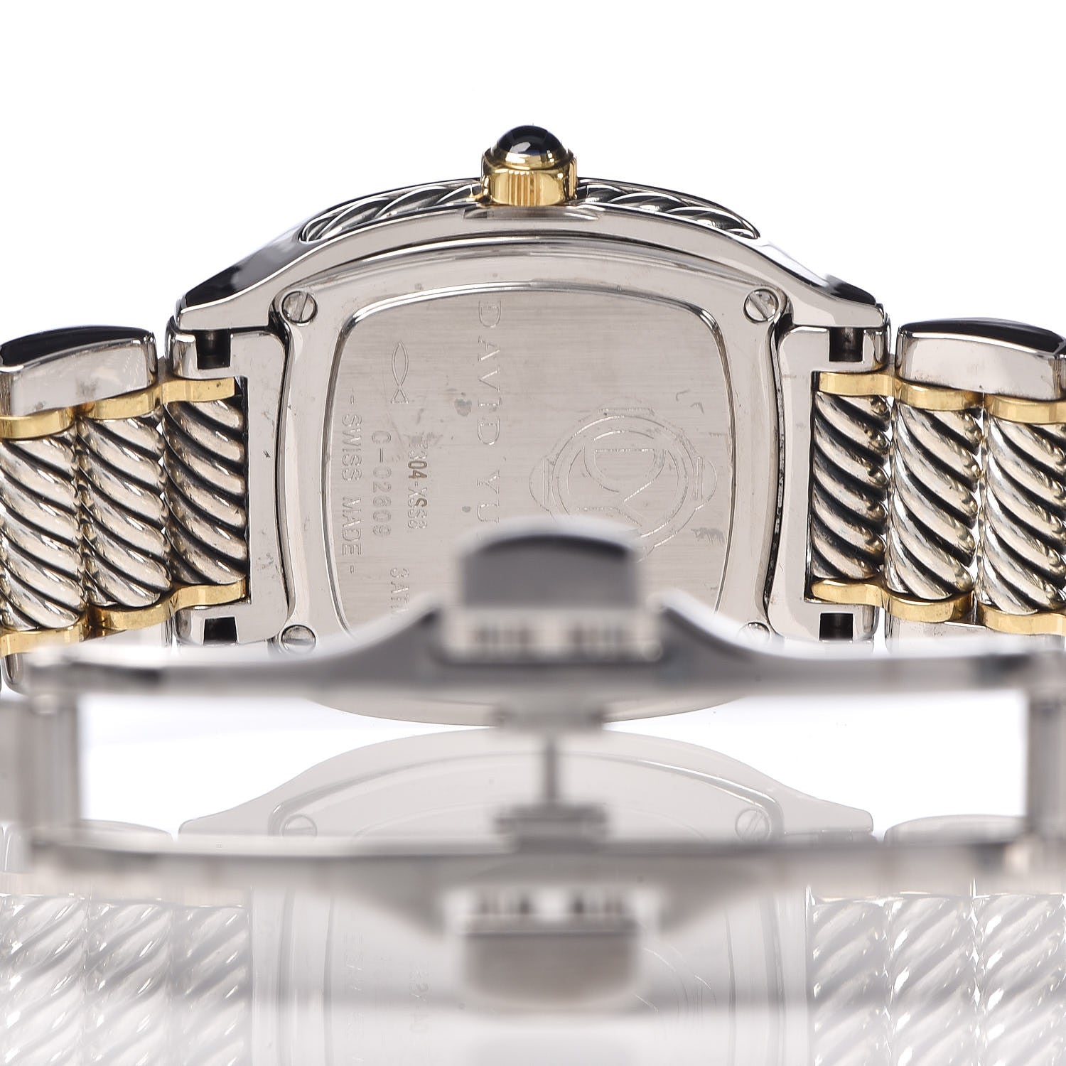 David Yurman Stainless Steel 18K Yellow Gold Diamond Mother of Pearl 25mm Thoroughbred Quartz Watch 6 of 6