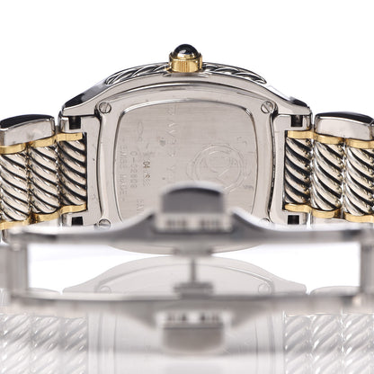 David Yurman Stainless Steel 18K Yellow Gold Diamond Mother of Pearl 25mm Thoroughbred Quartz Watch 6 of 6