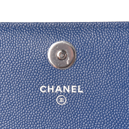 Chanel Caviar Quilted Square Wallet On Chain WOC Navy 8 of 10