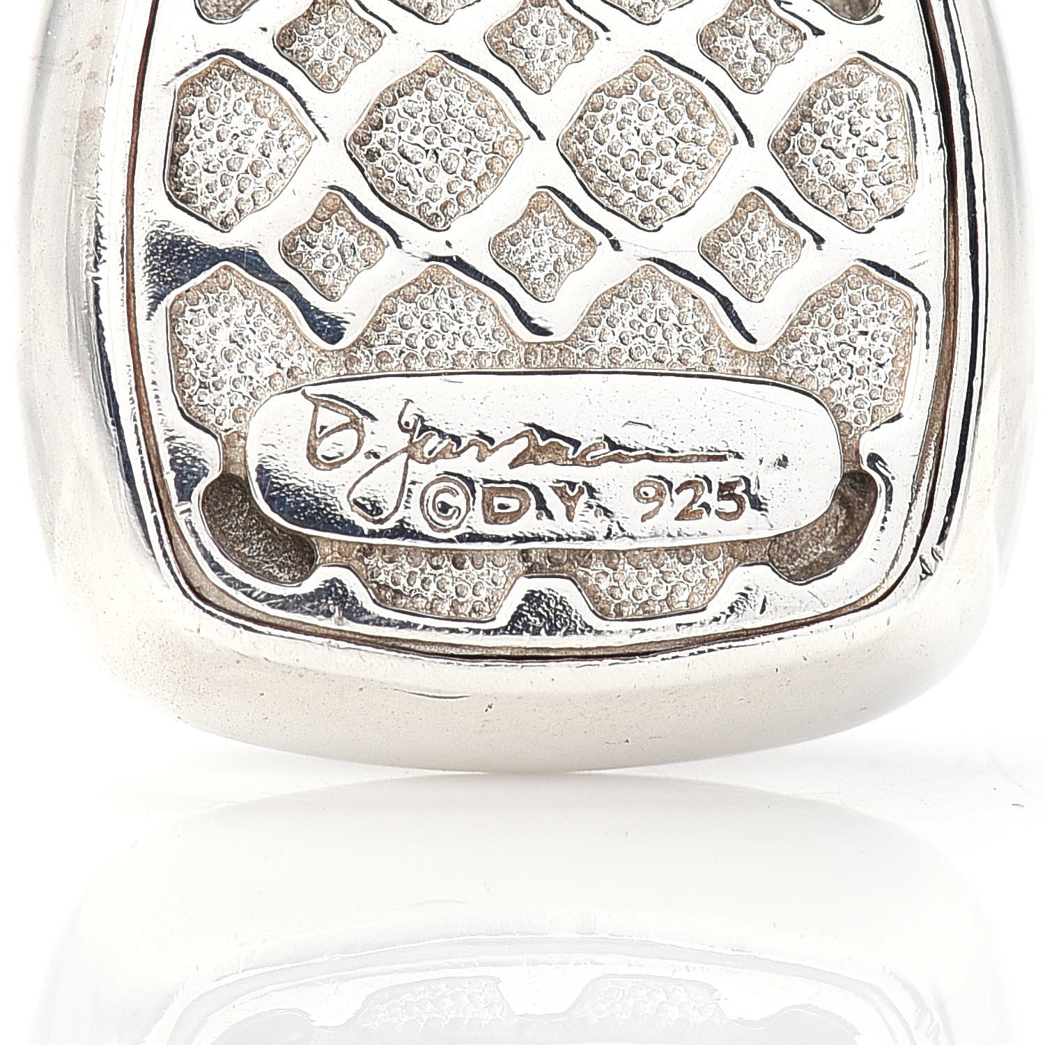 David Yurman Sterling Silver Diamond Blue Topaz 11mm Albion Enhancer Pendant 3 of 3