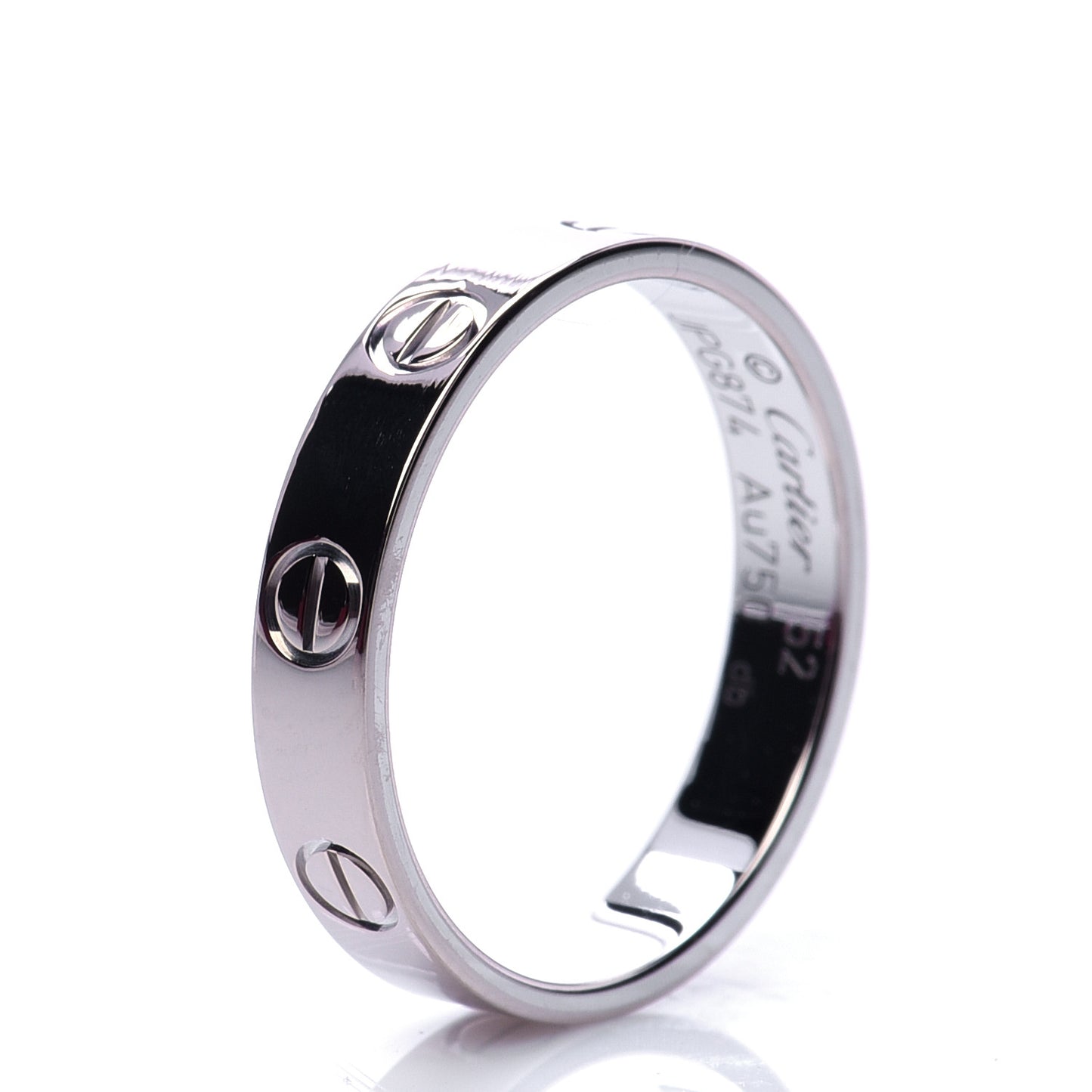 18K White Gold 3.5mm LOVE Wedding Band Ring 52 6