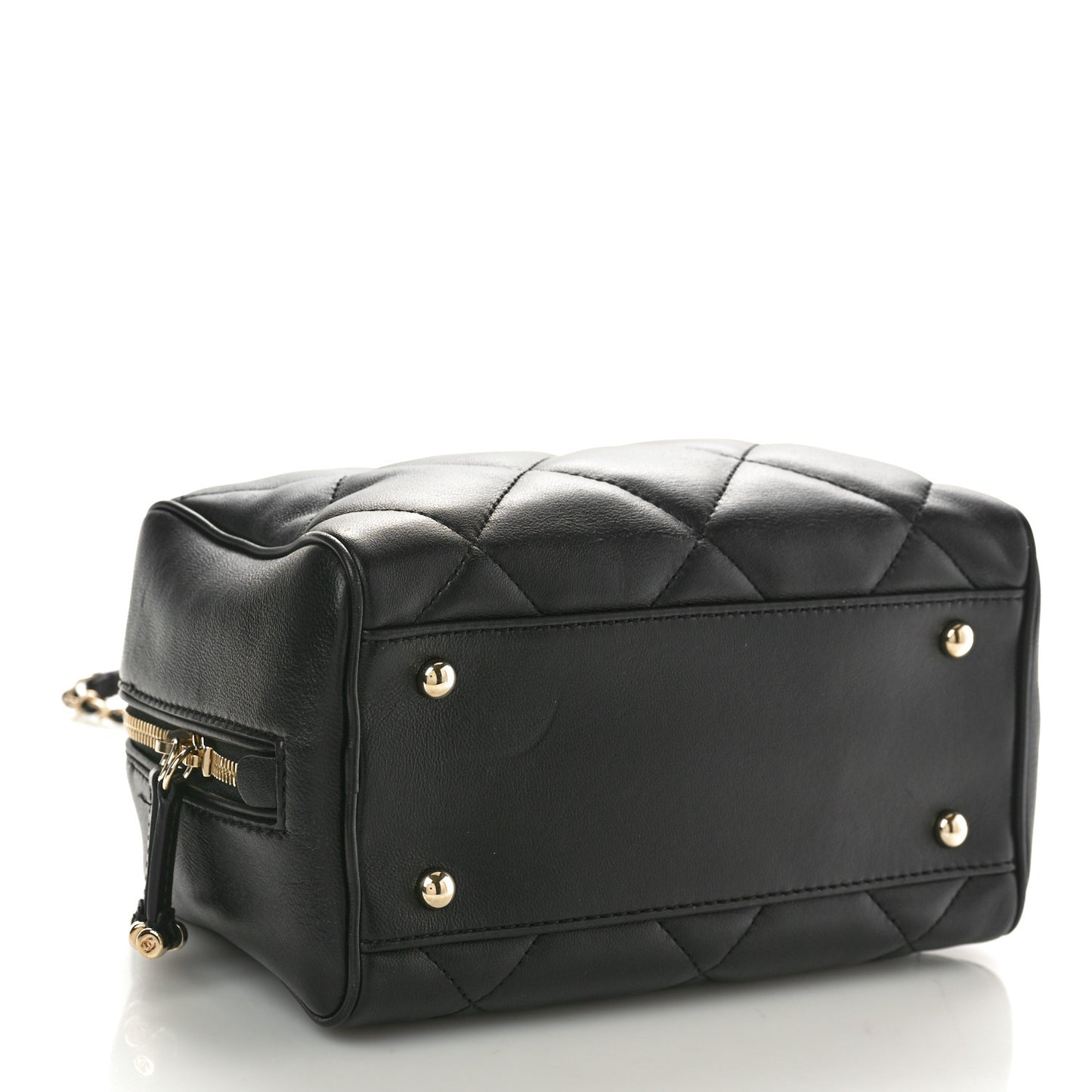 Lambskin Quilted Easy Carry Bowling Bag Black