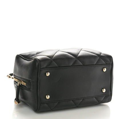Chanel Lambskin Quilted Easy Carry Bowling Bag Black 4 of 10