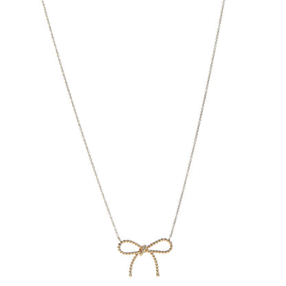 Tiffany 18K Yellow Gold Twist Bow Pendant Necklace 1 of 6