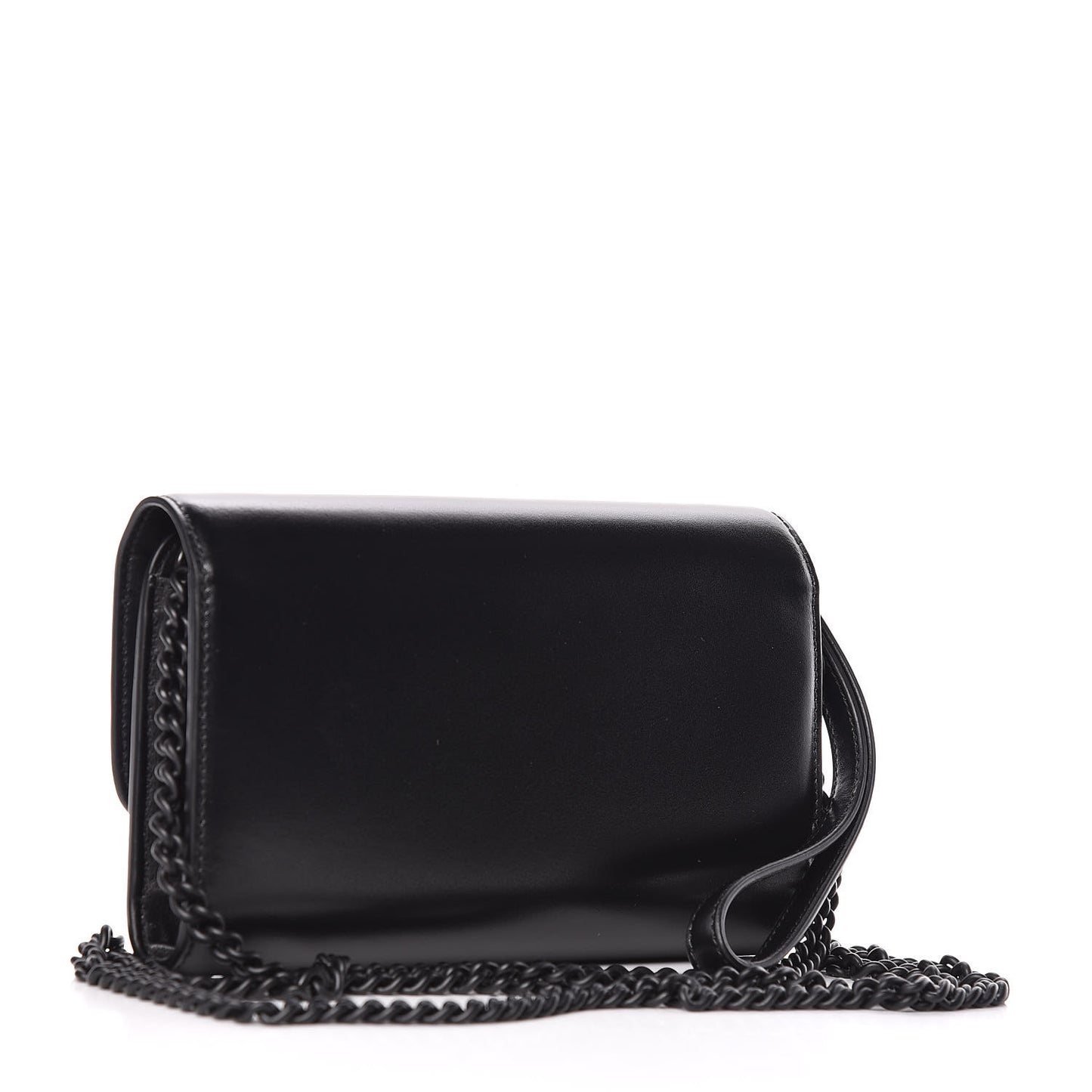 Smooth Calfskin B Wallet on Chain Black