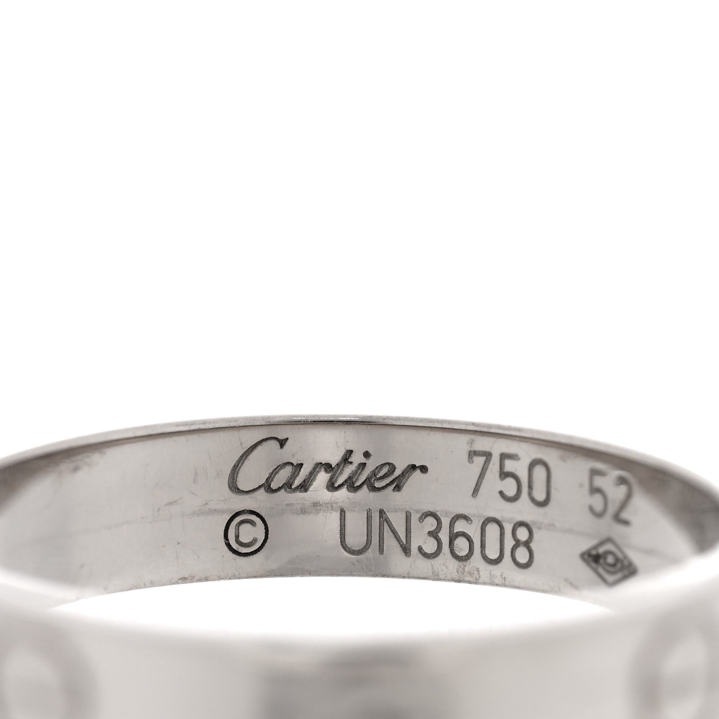18K White Gold 3.5mm LOVE Wedding Band Ring 52 6