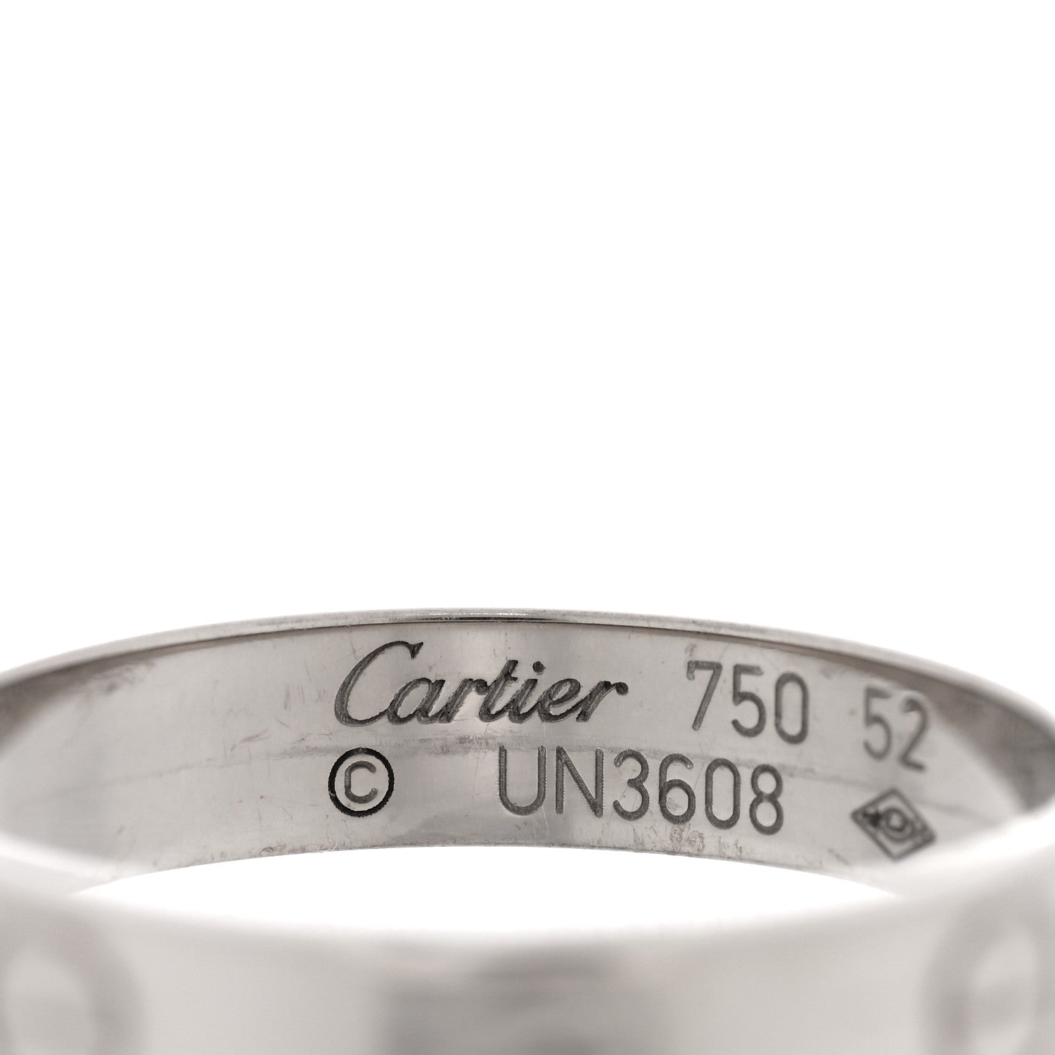 Cartier 18K White Gold 3.5mm LOVE Wedding Band Ring 52 6 4 of 5
