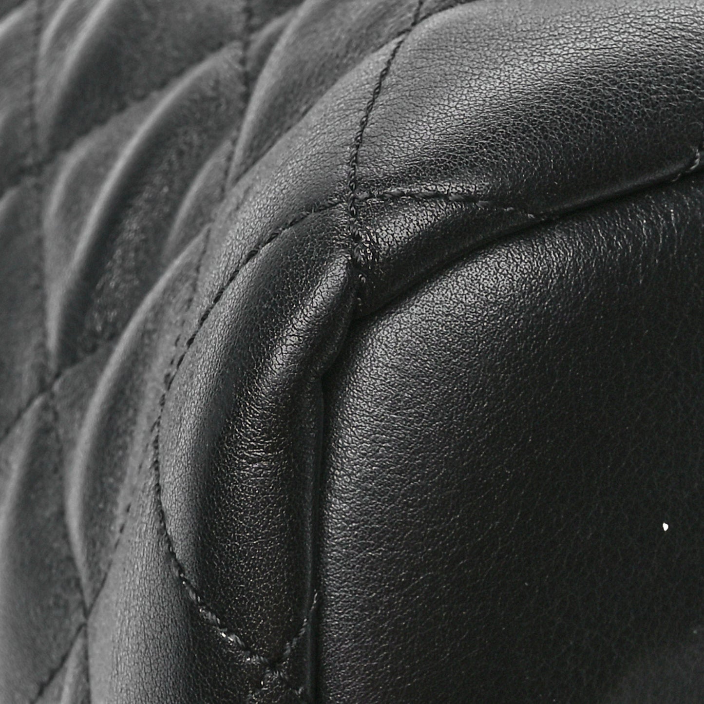Calfskin Quilted ES Giant Travel Bag Black