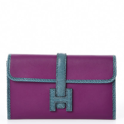 Hermes Swift Lizard Niloticus Jige Duo Anemone Bleu Petrole 1 of 11