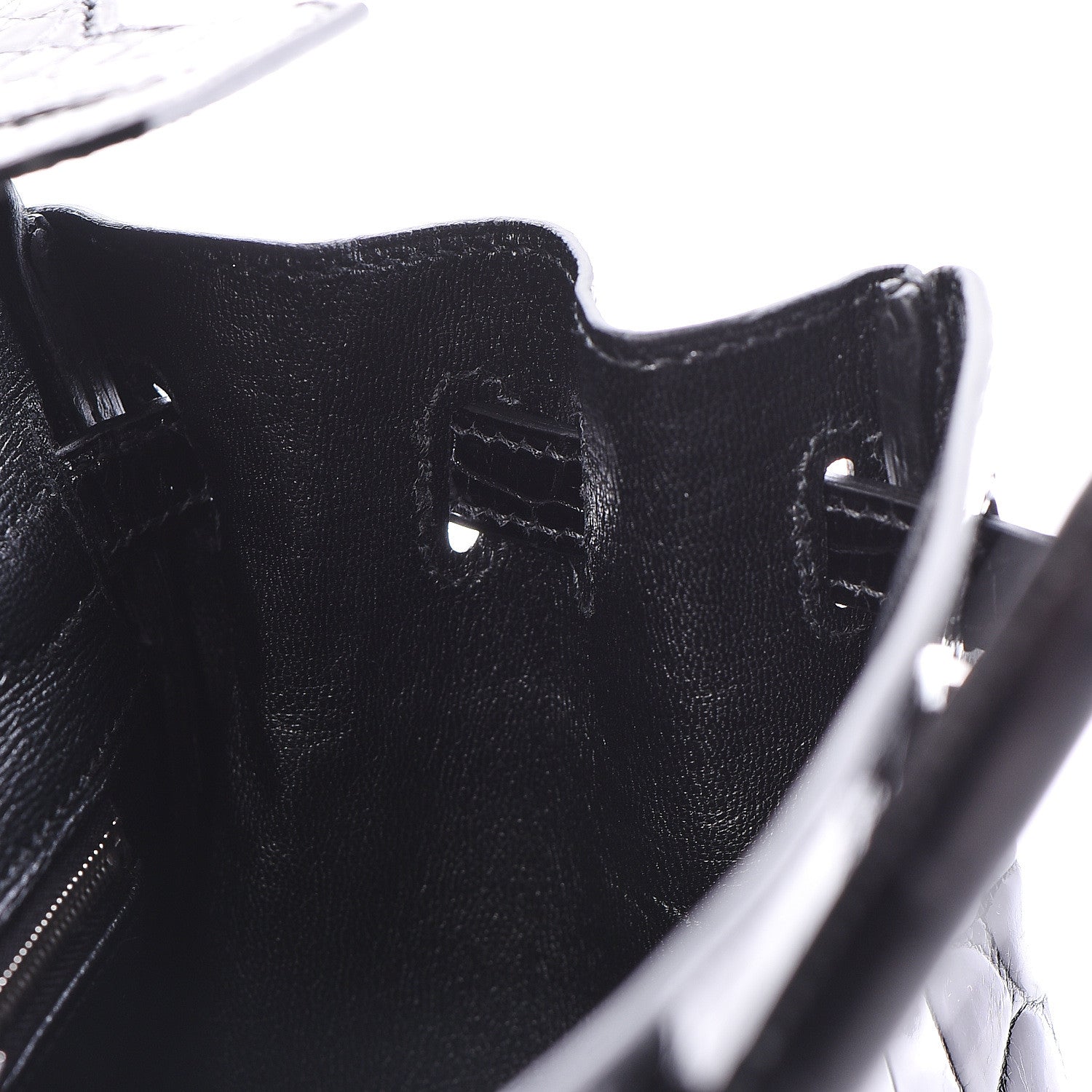 Hermes Shiny Niloticus Crocodile Birkin 25 Black 15 of 36