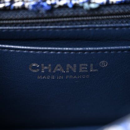 Chanel Tweed Quilted 2.55 Reissue Mini Flap Navy Blue Ecru Black 6 of 11