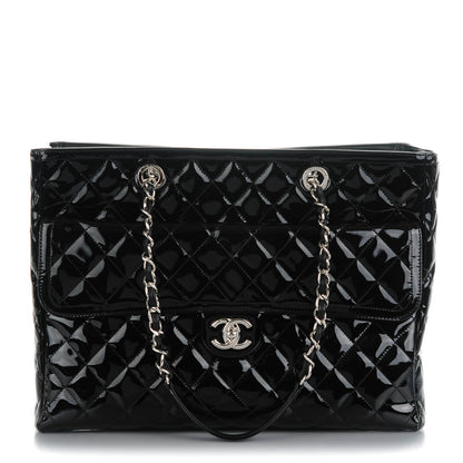 Chanel Patent Quilted Large Coco Shine Shopping Tote Black 1 of 8