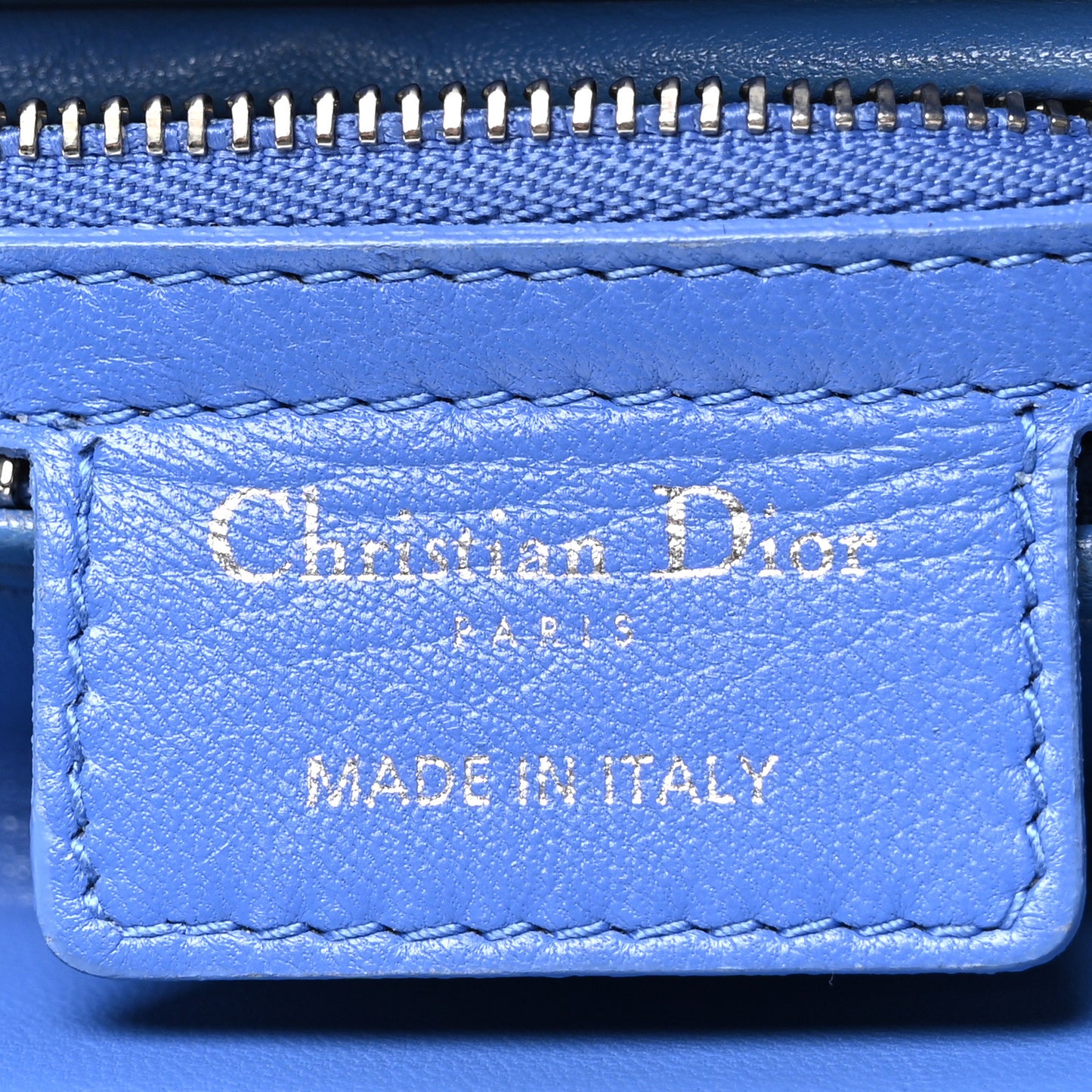 Lambskin Cannage Medium Lady Dior Blue Persan