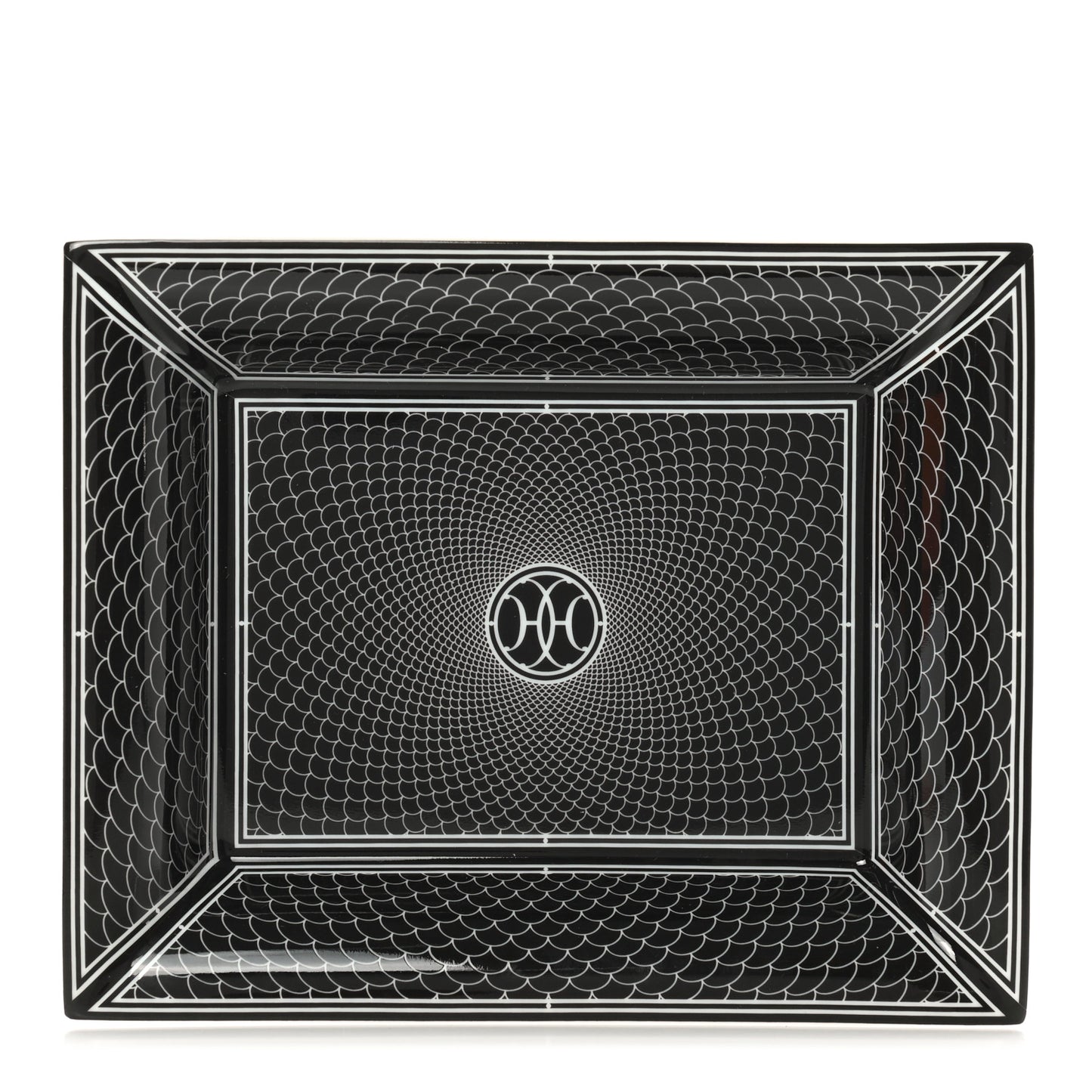Porcelain H Deco Change Tray Black