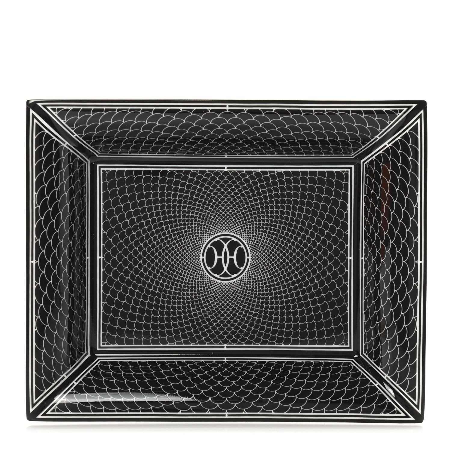 Hermes Porcelain H Deco Change Tray Black 1 of 4