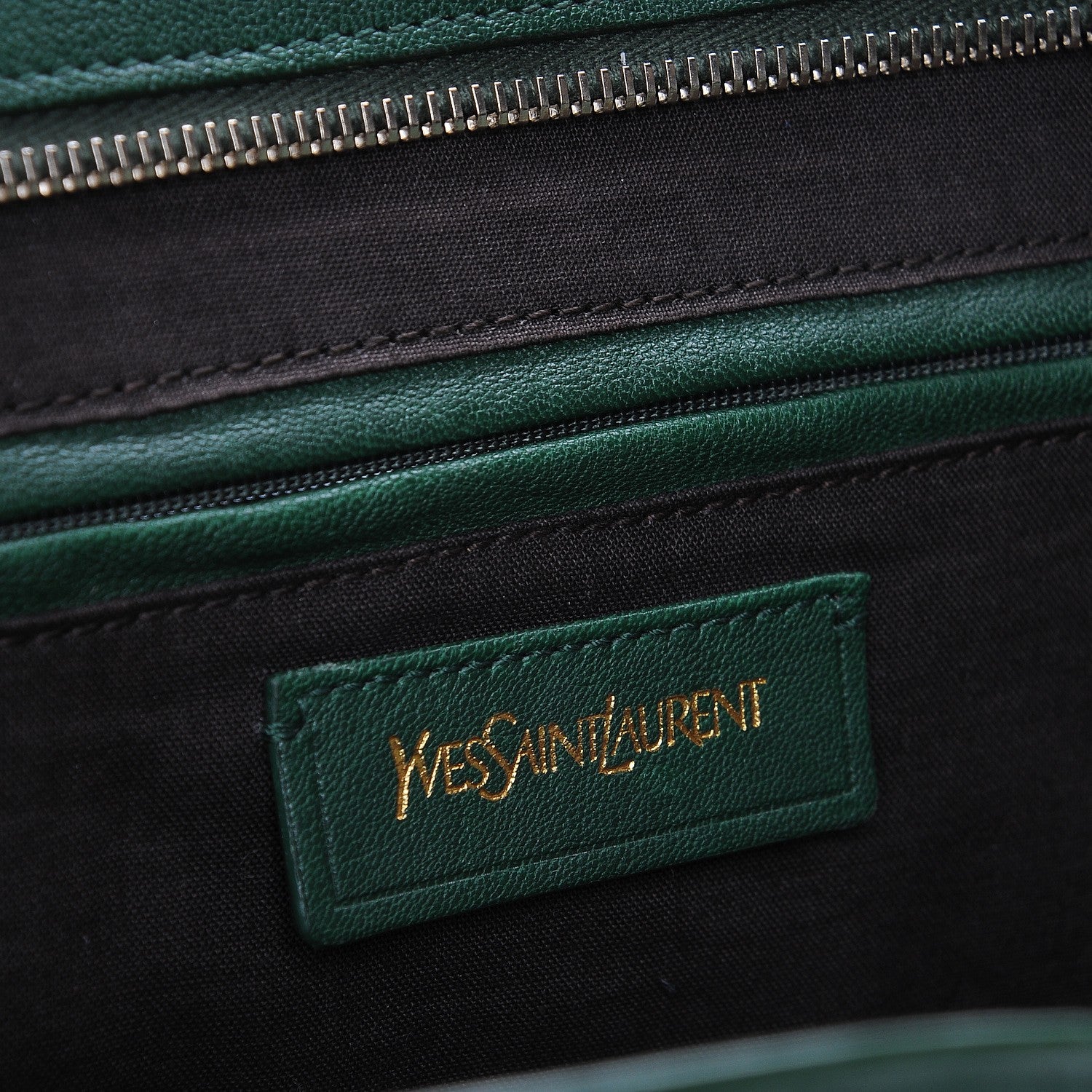Saint Laurent Sheepskin Large Cabas ChYc Tartan Green 6 of 8
