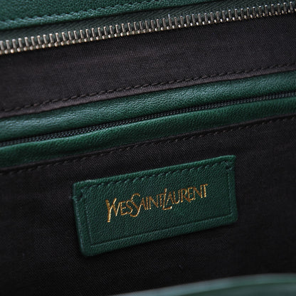 Saint Laurent Sheepskin Large Cabas ChYc Tartan Green 6 of 8