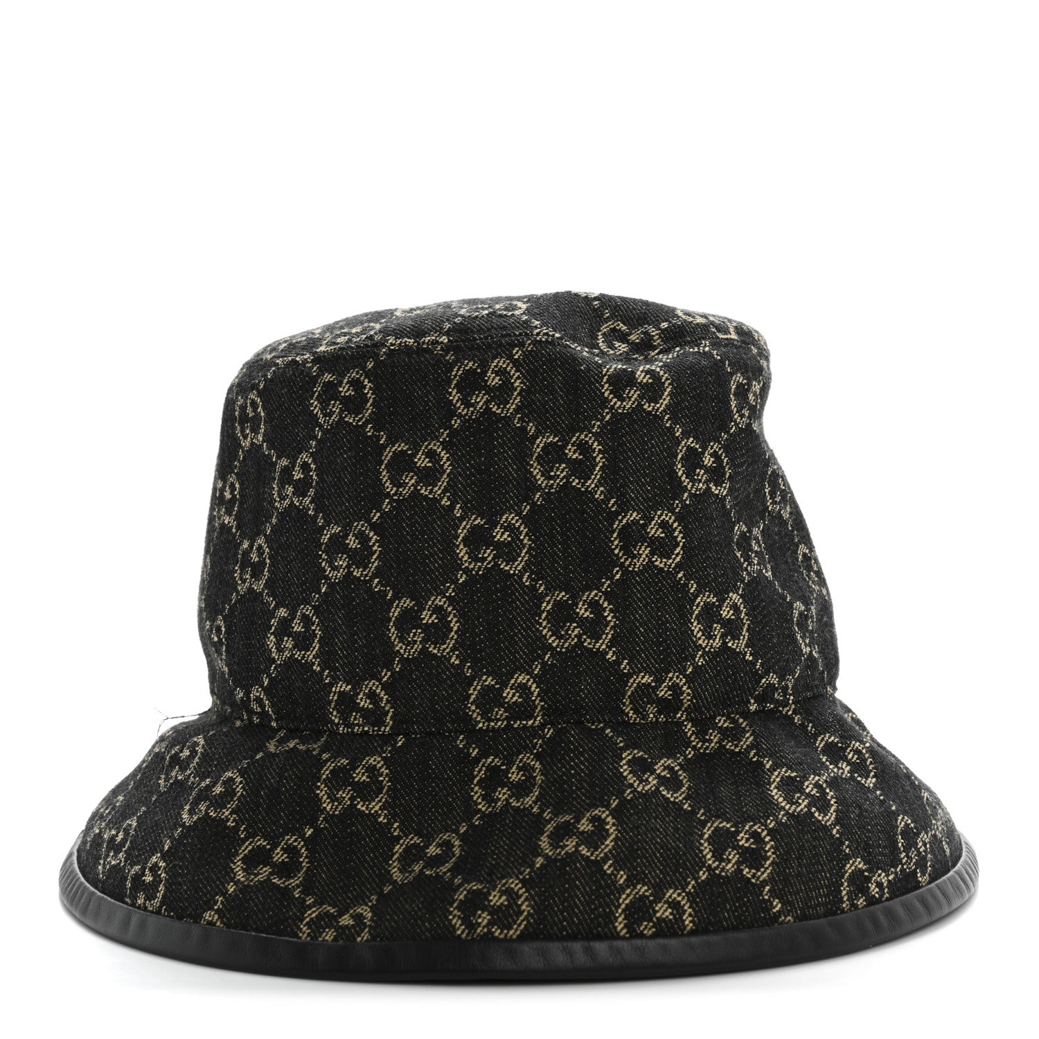Gucci Jacquard Denim GG Monogram Oscar Bucket Hat M Black Ivory 6 of 9