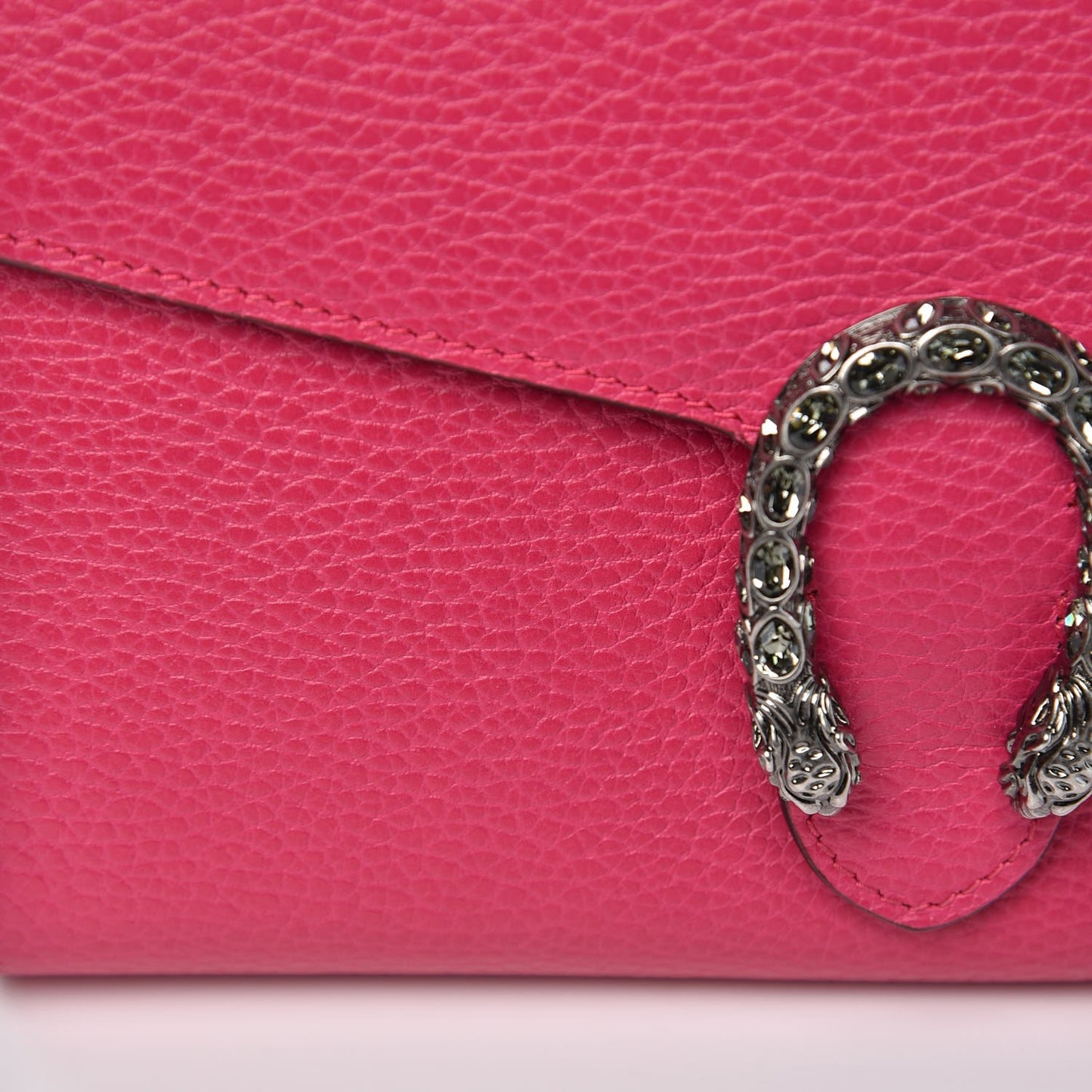 Dollar Calfskin Crystal Mini Dionysus Chain Wallet Box Pink