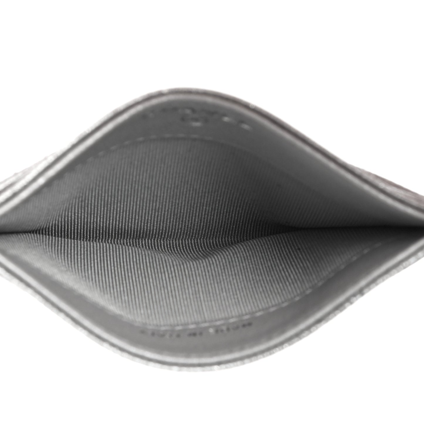 Metallic Caviar Quilted Card Holder Silver