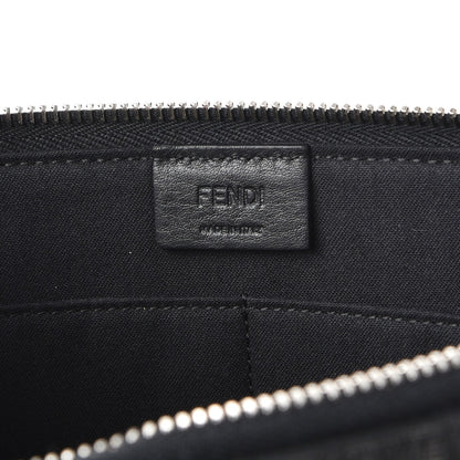 Fendi Vitello Elite Mink Fur Studded Karlito Zip Around Pouch Black 6 of 7