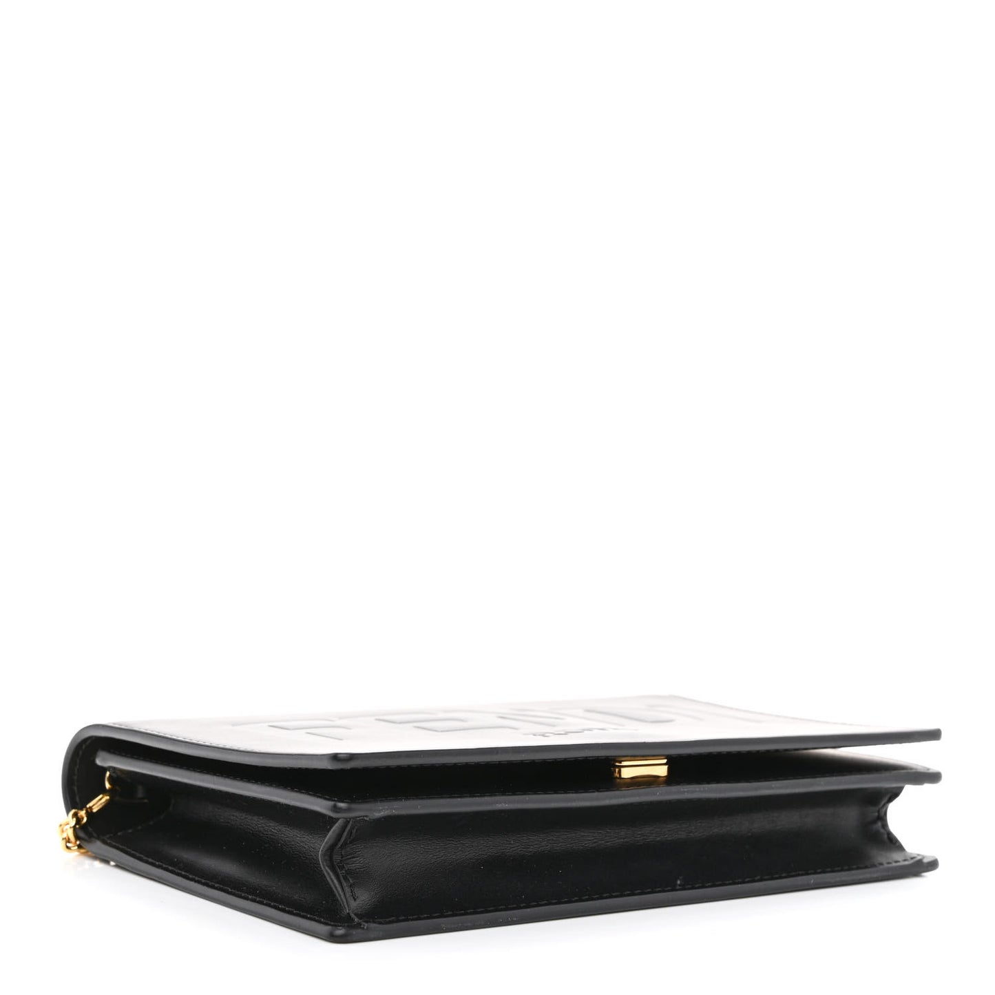 Vitello King Tamponato Logo Embossed Medium Wallet On Chain Black