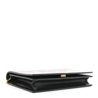Fendi Vitello King Tamponato Logo Embossed Medium Wallet On Chain Black 4 of 10