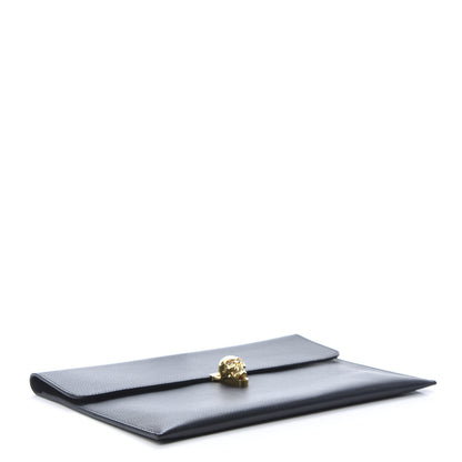Alexander McQueen Calfskin Skull Envelope Clutch Black 4 of 8