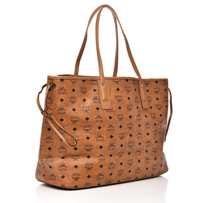 MCM Visetos Large Liz Reversible Shopper Tote Cognac 5 of 15