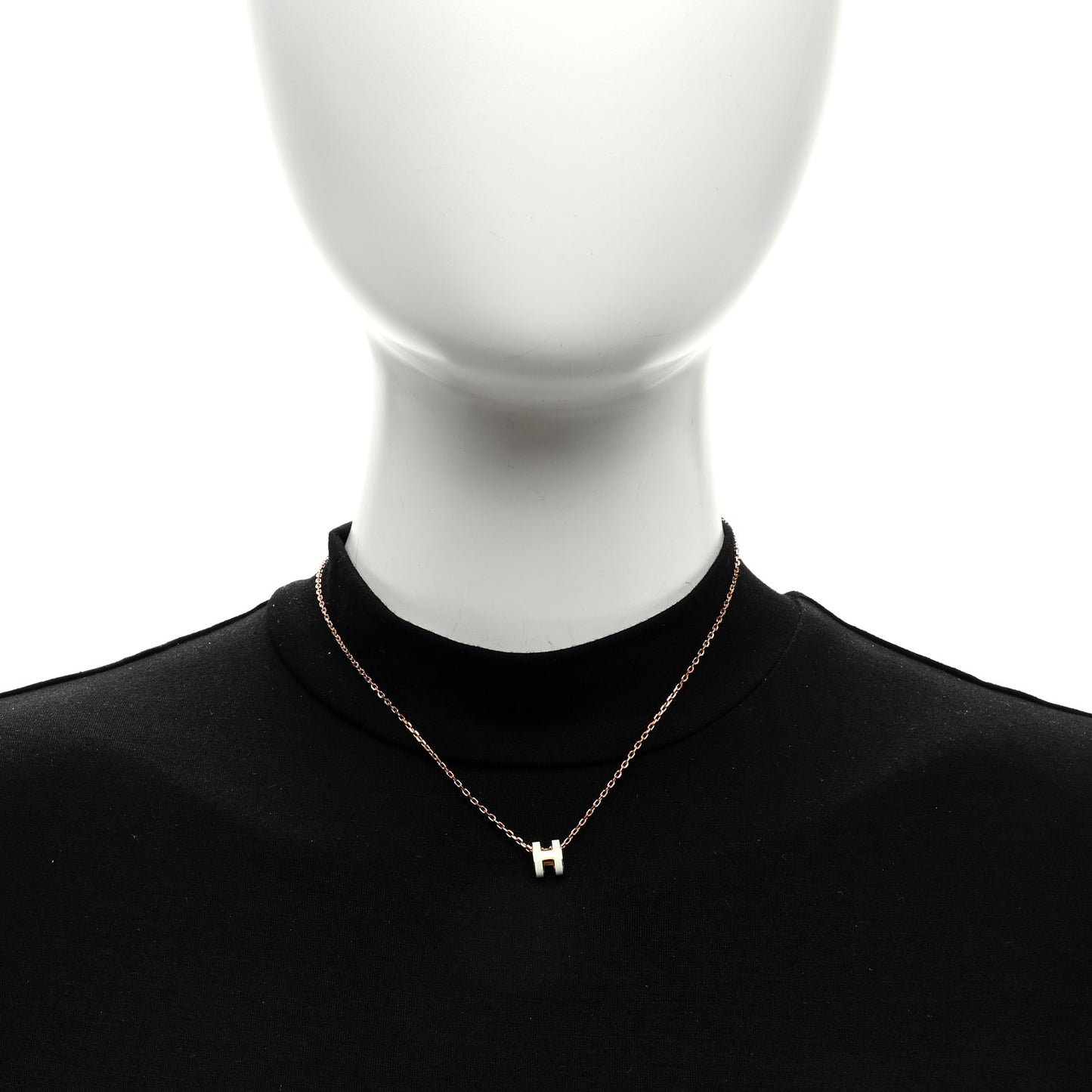 Lacquered Rose Gold Mini Pop H Pendant Necklace Vert Fizz