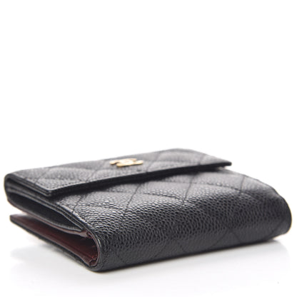 Chanel Caviar Quilted Compact French Flap Wallet Black 4 of 9