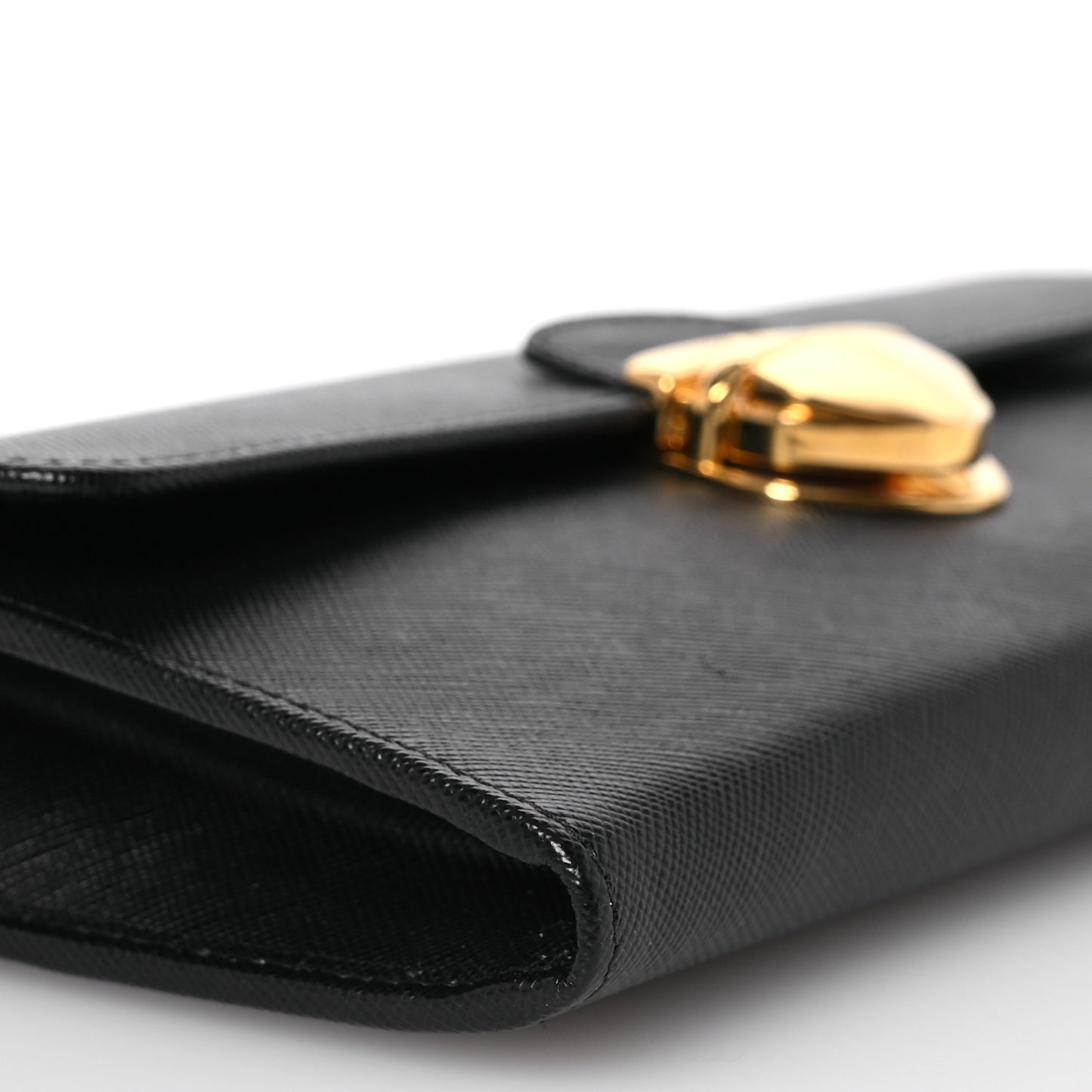 Saffiano Chain Wallet Black