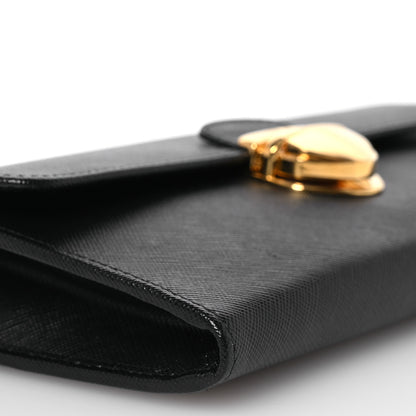 Prada Saffiano Chain Wallet Black 10 of 12