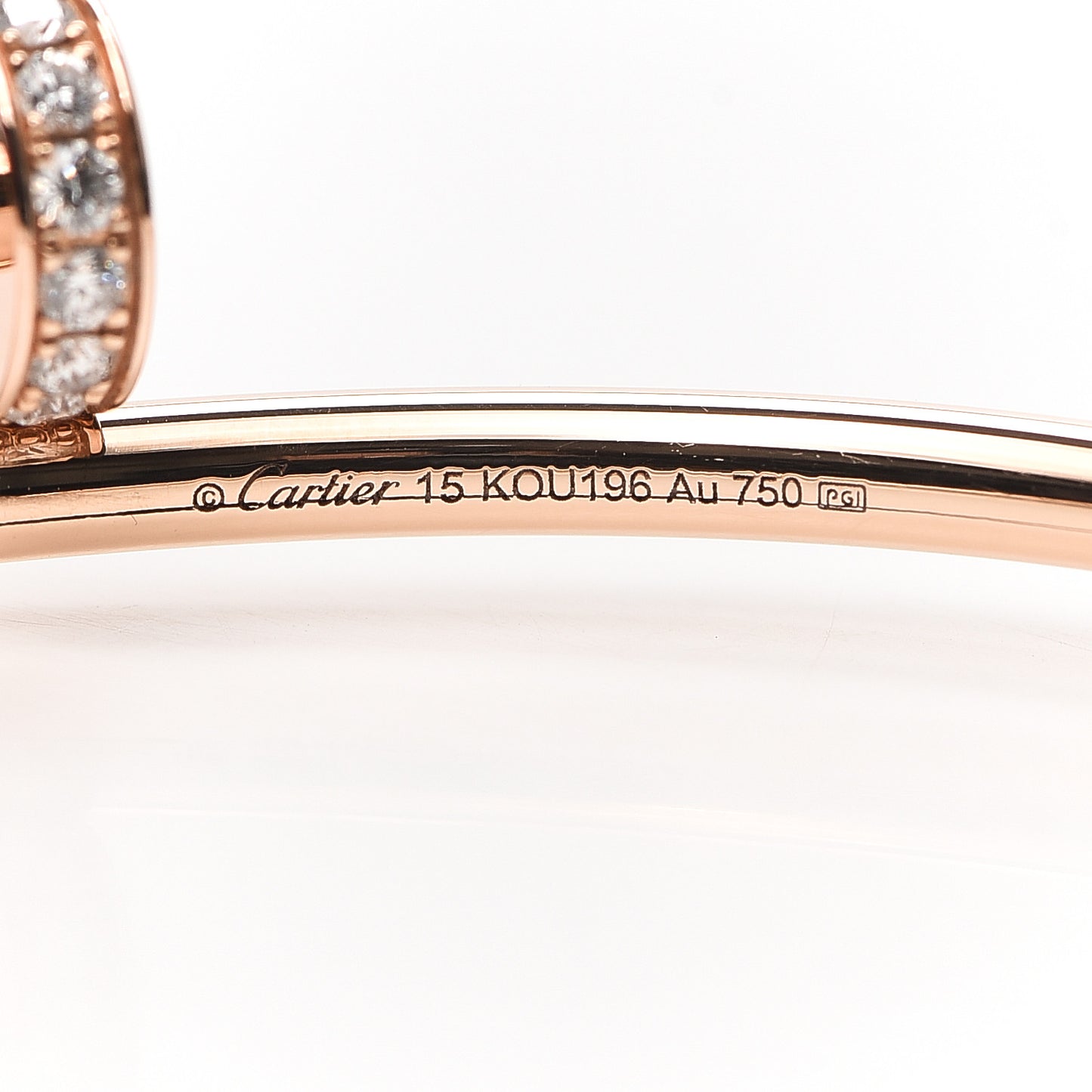 18K Pink Gold Diamond Small Juste Un Clou Bracelet 15