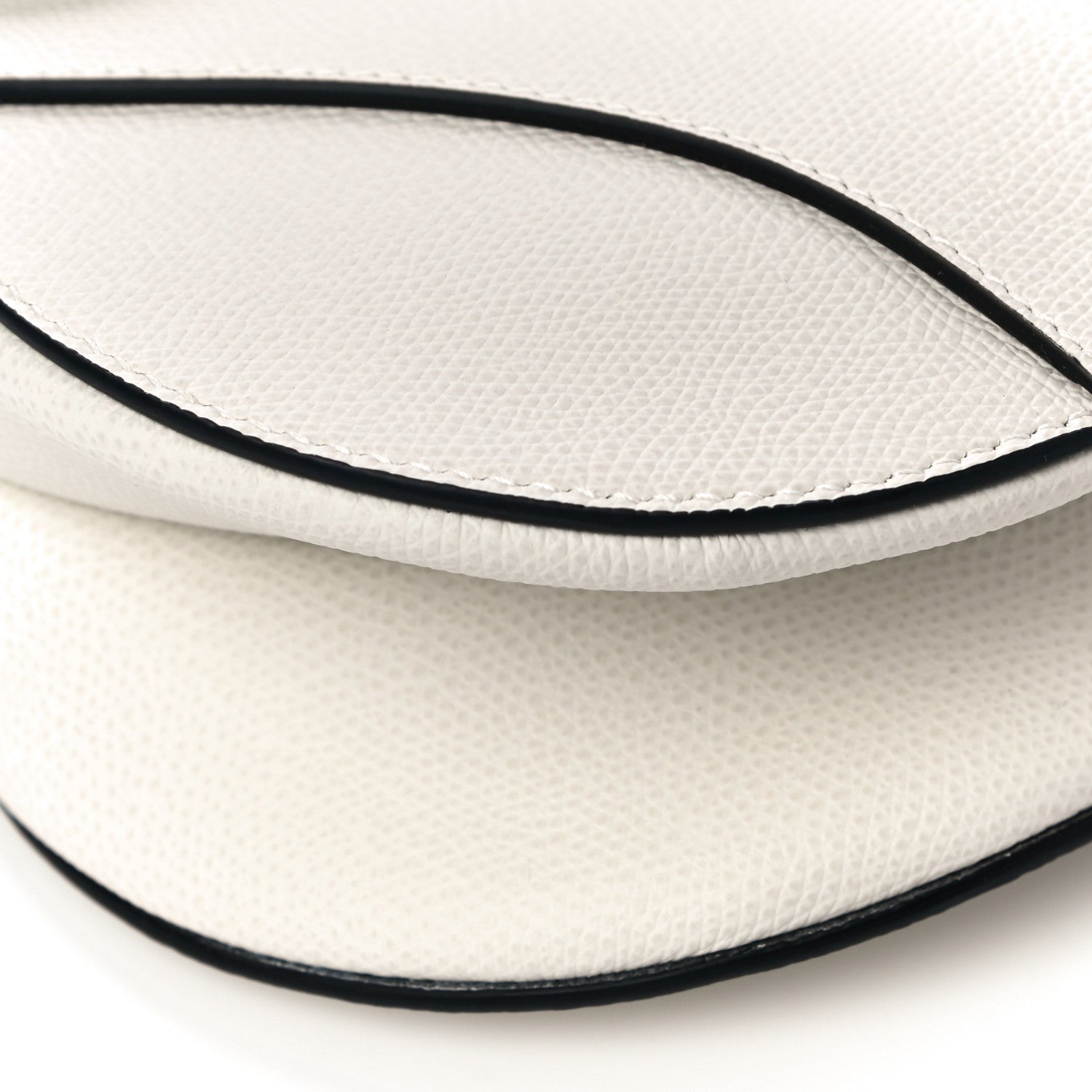 Christian Dior Grained Calfskin Saddle Bag White 9 of 12