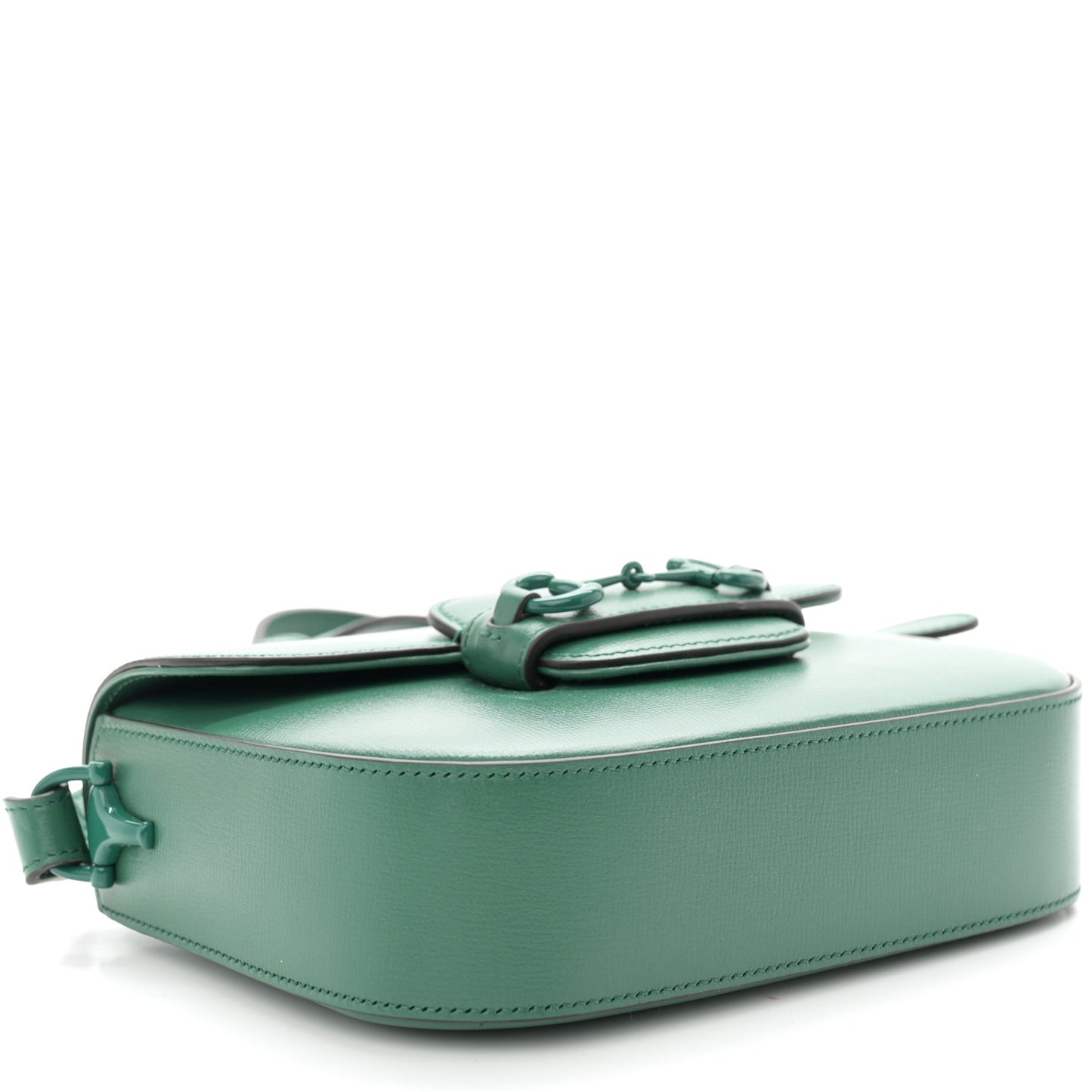 Azalea Calfskin Web Monochrome Horsebit 1955 Shoulder Bag Emerald