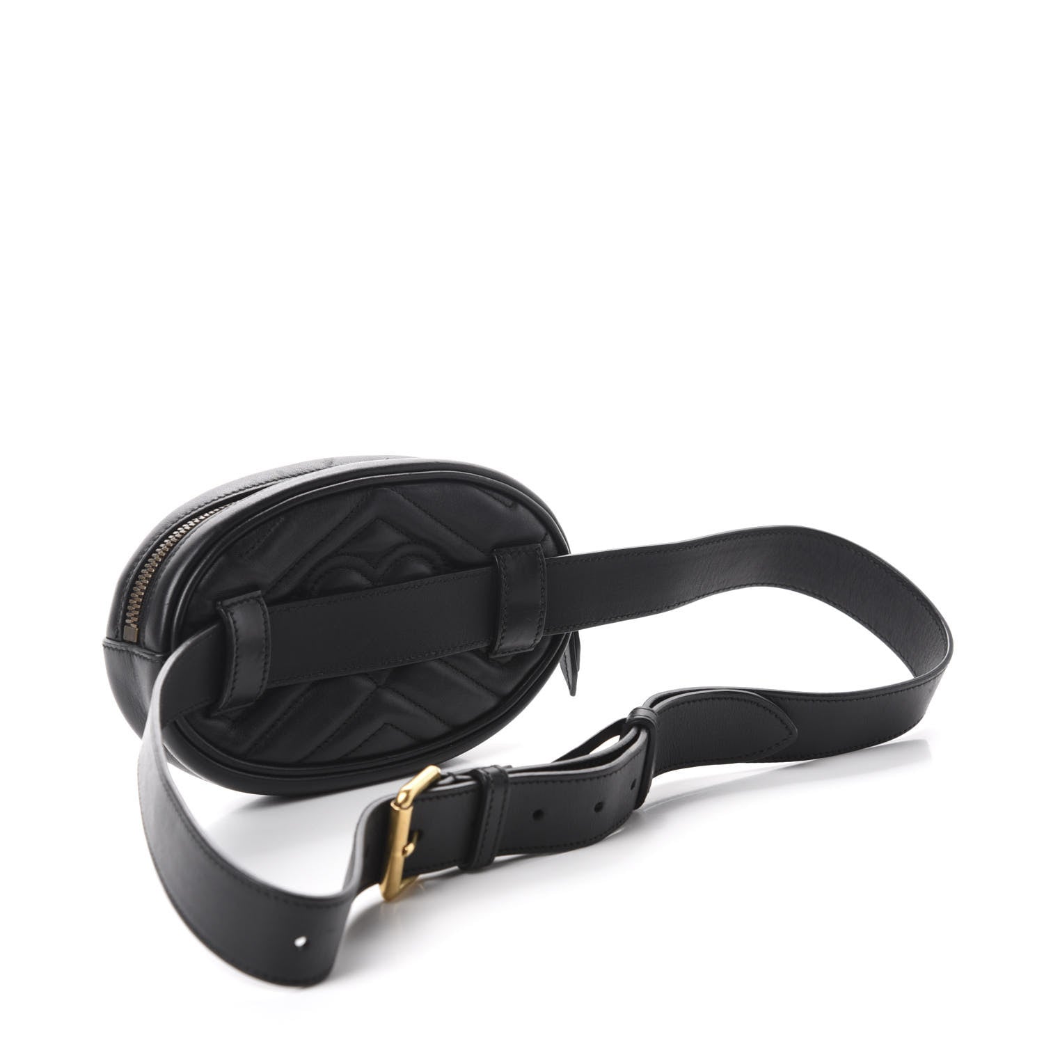 Gucci Calfskin Matelasse GG Marmont Belt Bag 95 38 Black 4 of 12