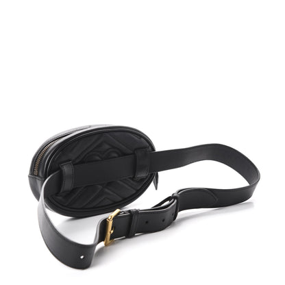 Gucci Calfskin Matelasse GG Marmont Belt Bag 95 38 Black 4 of 12