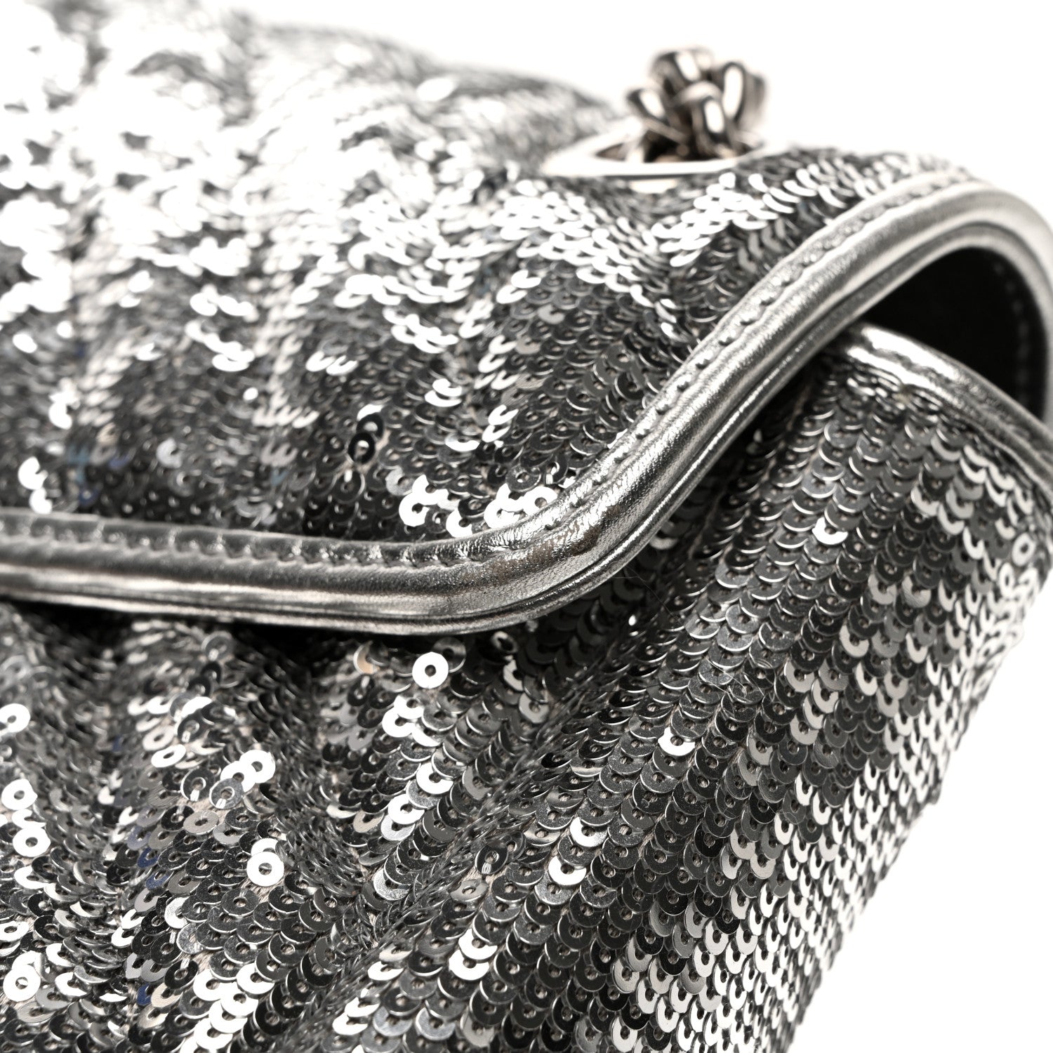 Gucci Sequin Matelasse Small GG Marmont Shoulder Bag Silver 11 of 15