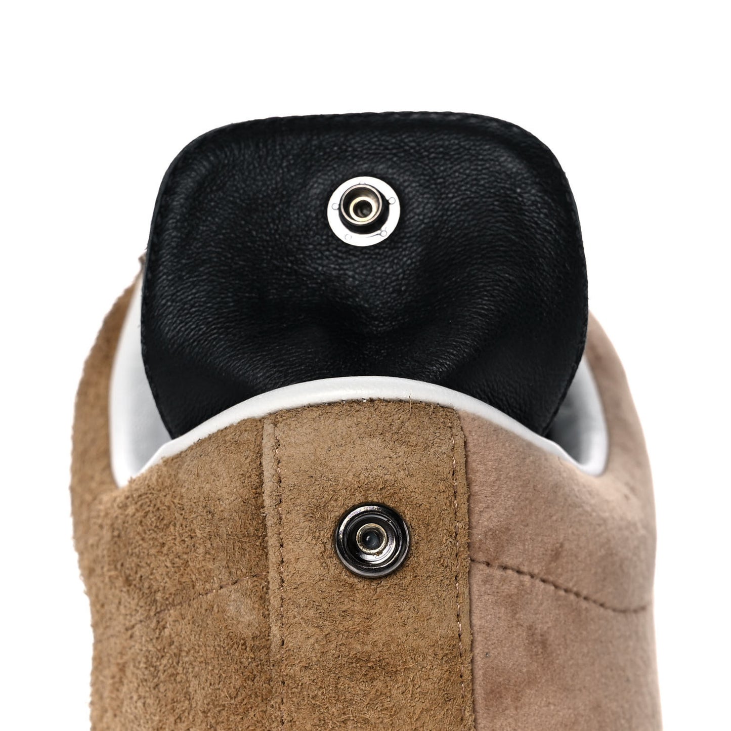 Suede Calfskin Womens Sneakers 39.5 Dark Beige