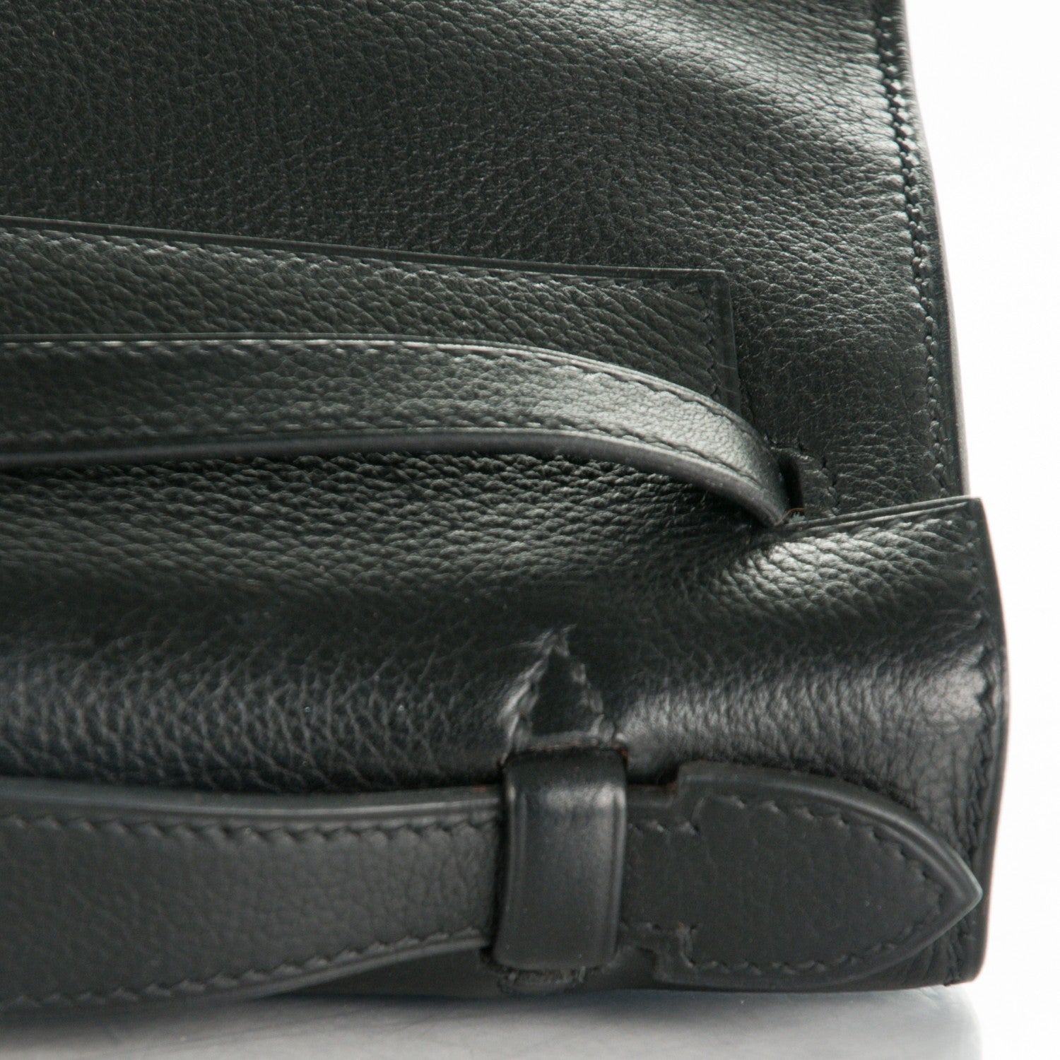 Hermes Evergrain Kelly Pochette Clutch Black 15 of 18