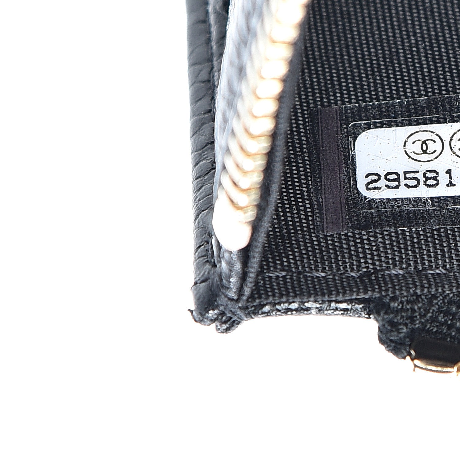 Chanel Caviar Camellia Embossed Classic Flat Wallet Pouch Black 6 of 7