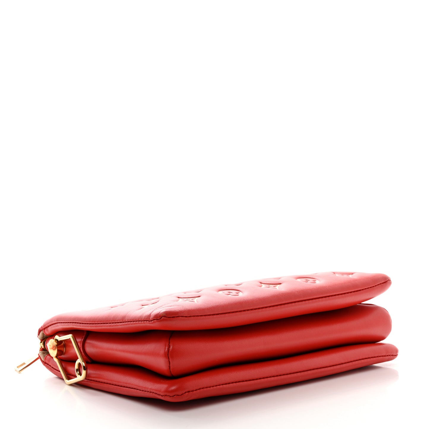 Lambskin Embossed Monogram Coussin PM Coquelicot Red