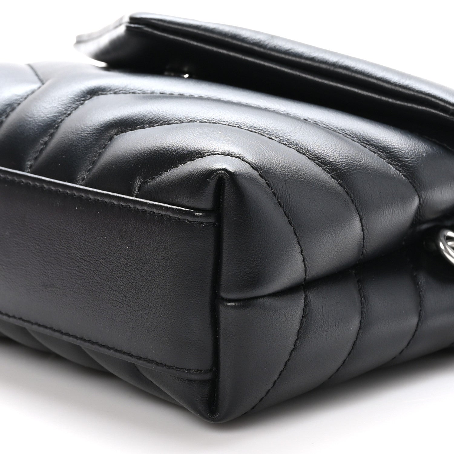 Saint Laurent Calfskin Y Quilted Monogram Toy Loulou Crossbody Bag Black 8 of 9
