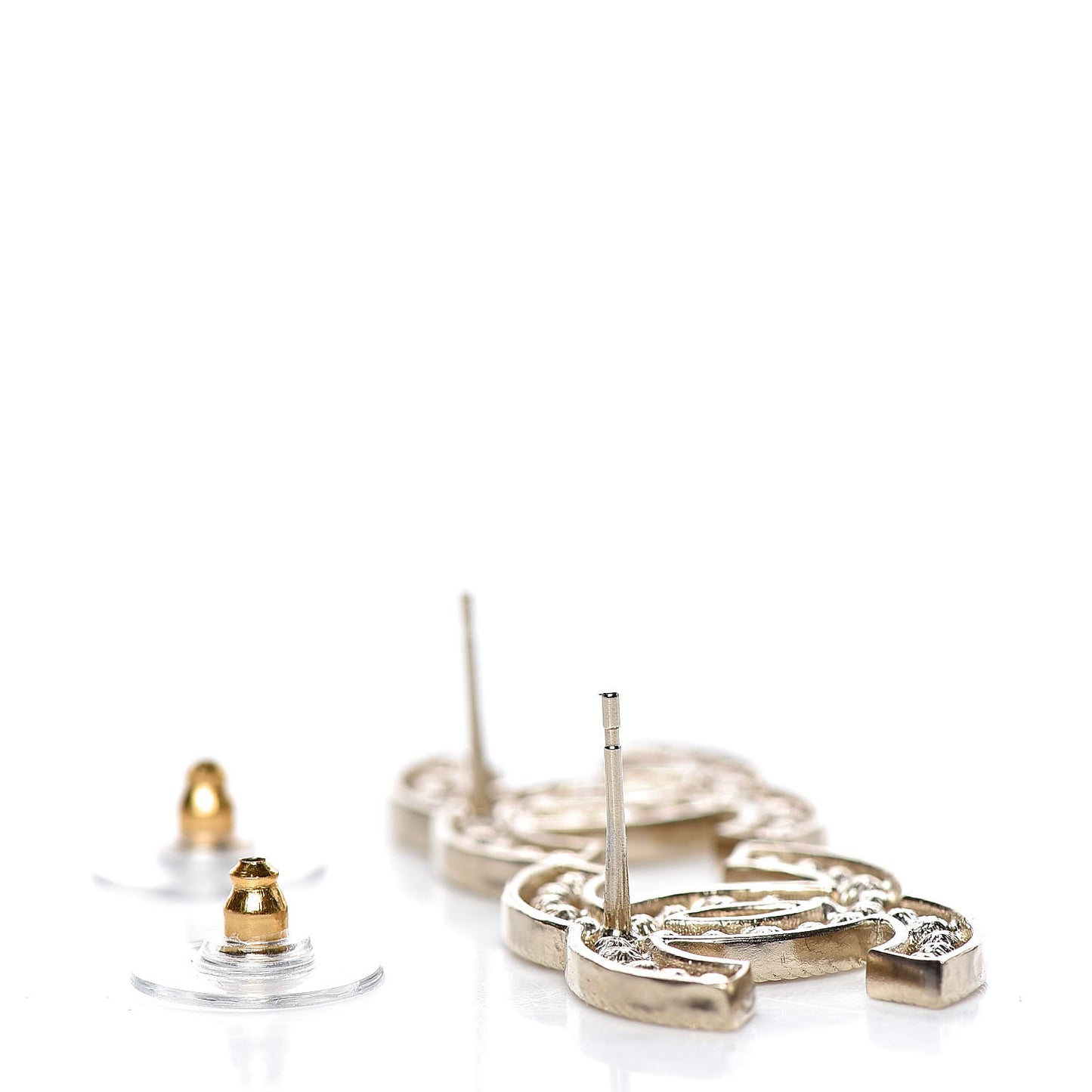 Pearl Crystal Sparkling Pearls CC Earrings Light Gold