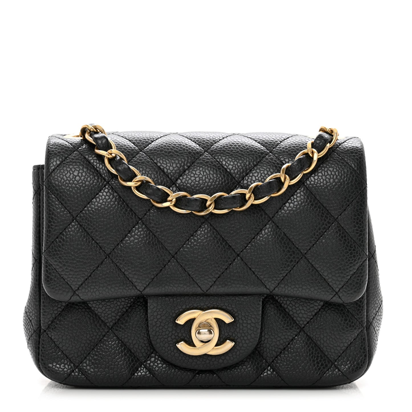 Caviar Quilted Mini Square Flap Black
